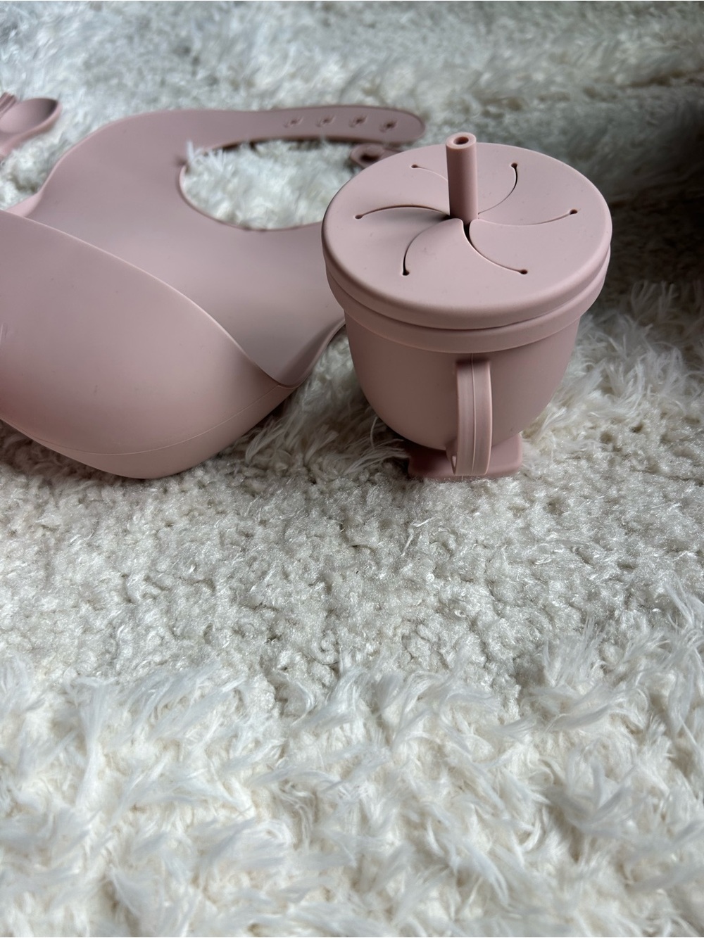Hippobaby Silicone Baby Feeding Set Pink New - Picture 3 of 4